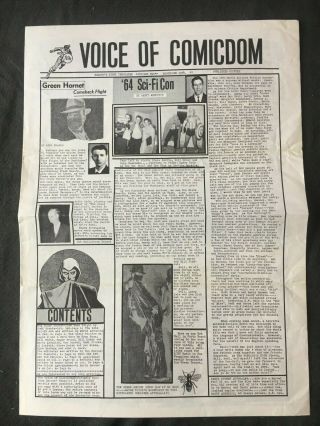 Voice Of Comicdom 2 September 1964 First Issue Formerly Fantasy Heroes 