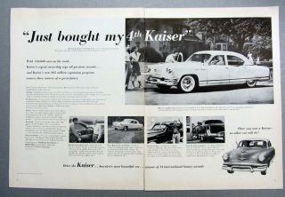 Orig 1953 Kaiser Manhattan Ad Photo Endorsed By E.  U.  Sherman Of Kansas City Mo