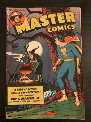 Master Comics 99 1949 Captain Marvel Jr Bulletman Color