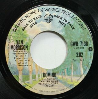 Rock 45 Van Morrison - Domino / Into The Mystic On Warner Bros.
