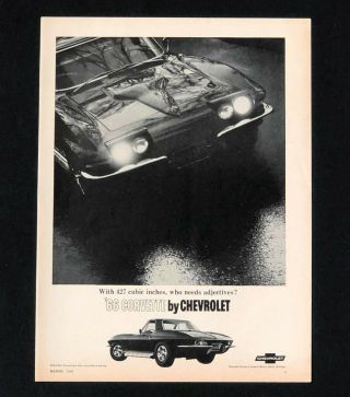 1966 Chevrolet Corvette Advertisement Chevy Sting Ray Convertible Vtg Print Ad