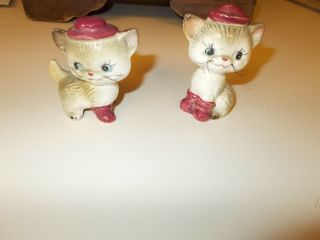 Vintage 70`s Lego Cats Made In Japan Ceramic Kittens W/sticker