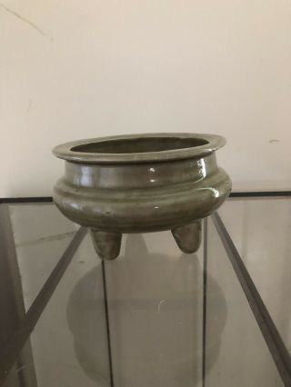 Chinese 17/18th Century Longquan Celadon - Glazed Tripod Censer