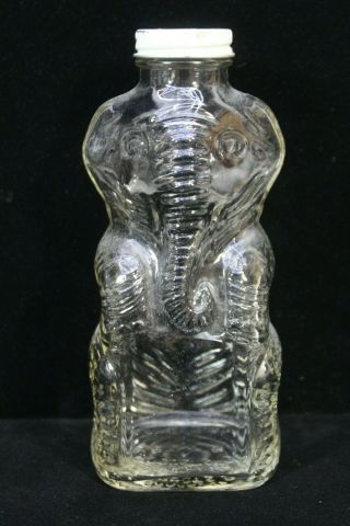 Figural Clear Glass Bottle Elephant Grapette