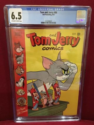 Tom And Jerry 86 F (dell,  9/1951) Cgc Nm 6.  5 Rare Hard To Find