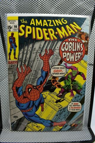 Spider - Man 98 Marvel Comics 1971 Stan Lee No Comics Code Goblin 8.  0