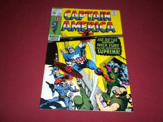 Captain America 123 Marvel 1970 Bronze Age 7.  0/7.  5 Comic Nick Fury