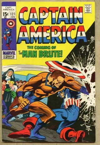 Captain America 121 - 1970 Fn,  6.  5 Gene Colan 1st Man - Brute Aka Blockbuster