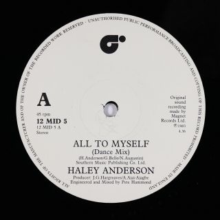 Haley Anderson - All To Myself 12 " - Magnet Uk - Modern Soul Boogie Vg,  Mp3