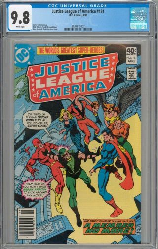 Justice League Of America 181 Cgc 9.  8 Nm/mt White Pages