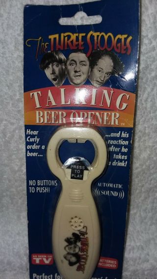 Vintage Three Stooges Talking Beer Bottle Opener Package