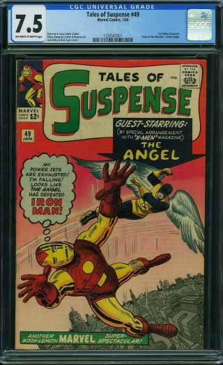 Tales Of Suspense 49 Cgc 7.  5 - 1964,  Iron Man Vs Angel Cover 1st X - Men Crossover