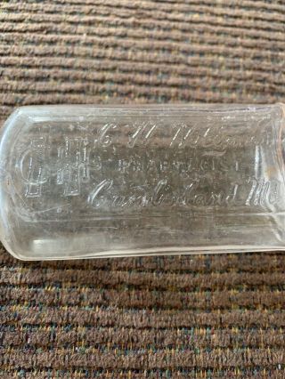 Vintage C.  H.  Holtzman Glass Bottle Cumberland Maryland Pharmacist 4.  5” 2