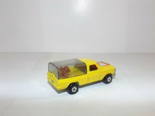 MATCHBOX S/F NO.  57C FORD PICK UP WILD LIFE TRUCK YELLOW,  BROWN LION UNBOXED 3