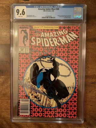 The Spider - Man 300 Cgc 9.  6 1st Venom,  White Pages,  Newsstand,  Mcfarlane