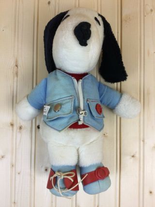 Rare Vintage 1968 Snoopy Learning Toy Plush Stuffed Doll Knickerbocker Peanuts