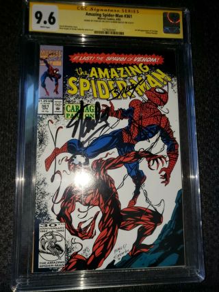 Spiderman 361 Cgc Ss 9.  6 Signed 2x Stan Lee 1st Appearance Of Carnage