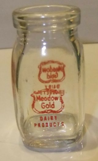 Vintage Acl Mini Creamer Milk Bottle Meadow Gold Dairy Products Pa Nj?