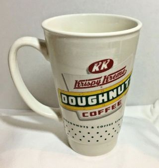 Krispy Kreme Doughnuts Coffee Mug Cup Large 18 Oz 6” Tall White Htf