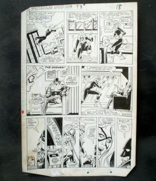 Spectacular Spider - Man 93 Page 14 Black Cat Signed Jim Mooney Art
