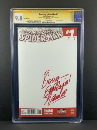 Spider - Man 1 Blank Signed By Stan Lee With “excelsior ” Cgc 9.  8 Ss