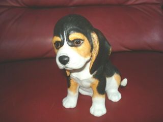 Vintage Beagle Puppy Dog Porcelain Figurine 6 1/2 " High.  Sticker Lenox