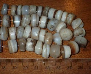 100 Ancient Indo - Tibetan Sulemani Agate Beads,  10 - 14mm,  S1279