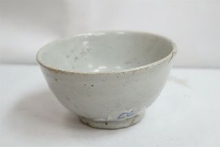 Old Korean Grey White Drip Dirty Bottom Yi Dynasty Pottery Tea Bowl 66