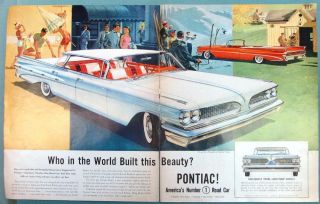 2 Page 1959 Pontiac Bonneville 4 Door Ad Pontiac Built This Beauty
