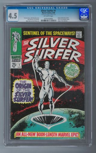 Silver Surfer 1 Cgc 4.  5 Origin Of The Silver Surfer Key Marvel Comic