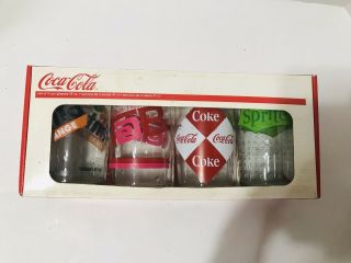 Arc Luminarc 16oz Coca Cola Tab Sprite Fanta Retro Can Glass Set Of 4 Read