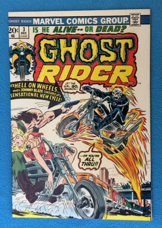Ghost Rider 3 December,  1973 " Wheels On Fire " W/ Son Of Satan,  Cycle Vf/nm