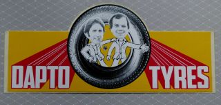 Dapto Tyres.  Vintage 1980,  S Auto Advertising Sticker