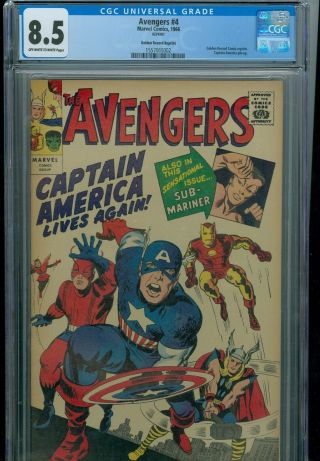Avengers 4 Cgc 8.  5 Golden Record Reprint With Record.