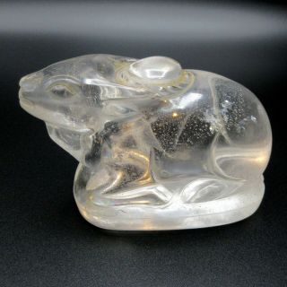 Antique Chinese Carved Rock Crystal Animal Figure