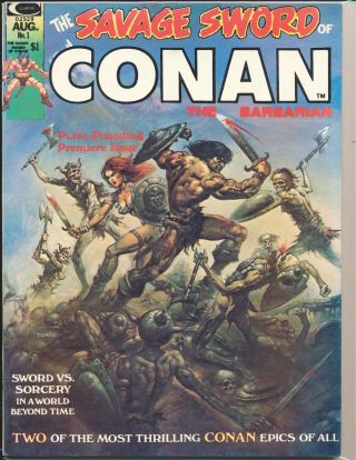 Savage Sword Of Conan 1 (1974) Boris Vallejo Cover Fine/vf