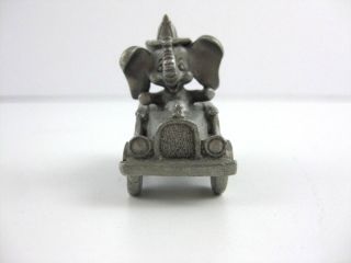 1987 Spoontiques Elephant Driving Fire Truck Engine 2 Pewter Pp727 Figurine