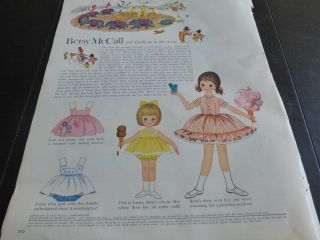 1960 Betsy Mccall And Linda Go To The Circus`paperdoll