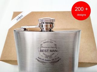 Personalized Hip Flask Fathers Day Gift Wedding Gift Birthday Gift 4oz To 9oz