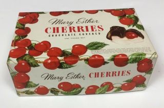 Vintage Mary Esther Cherries Box Chocolate Covered 1 Lb J.  C.  Penney Co.  Nyny
