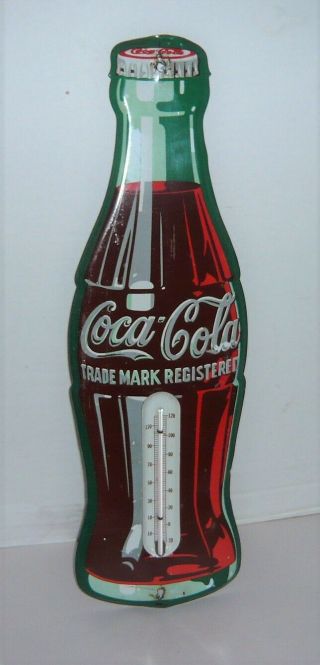 Vintage Coca - Cola Coke Thermometer Tin Sign