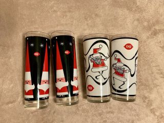 4 Vintage Dairy Queen Dq Holt Howard Christmas Tall Glasses Santa