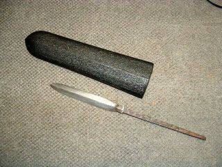Sa869 Japanese Samurai Sword: Mumei Yari Spear Blade With Saya