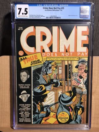 Crime Does Not Pay 25 Cgc 7.  5 C - Ow Pages
