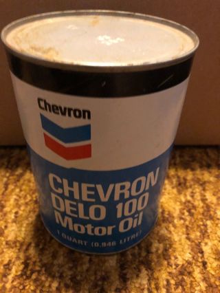 Vintage Chevron Delo 100 One Quart Motor Oil Full Nos