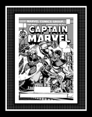 Jim Starlin Captain Marvel 30 Rare Production Art Cover Monotone
