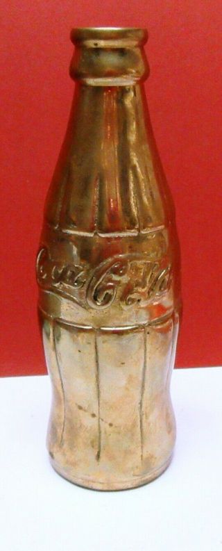 1970 - 80s Brass? Metal Gold Color Coca - Cola Bottle - Heavy - Well Made - Shape