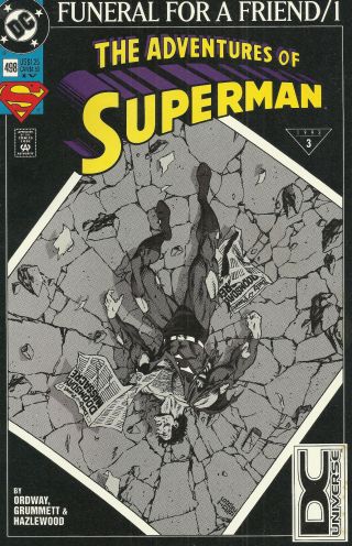 Adventures Of Superman 498 - Hard To Find 4th Print - - Dcu Logo
