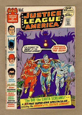 Justice League Of America (1st Series) 97 1972 Fn 6.  0