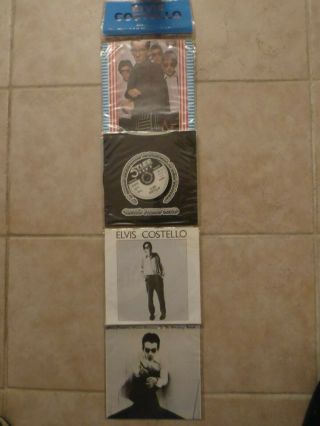 Elvis Costello Uk Stiff Singles Four Pack,  4 X 7 " In Wallet,  Stiff Grab3